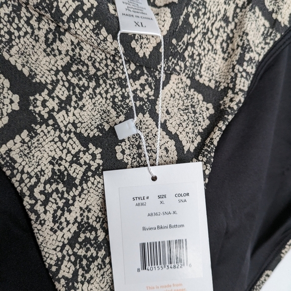 ANDIE SWIM The Belted Riviera Bikini Bottom Snake Print NEW Size XL - Picture 2 of 6